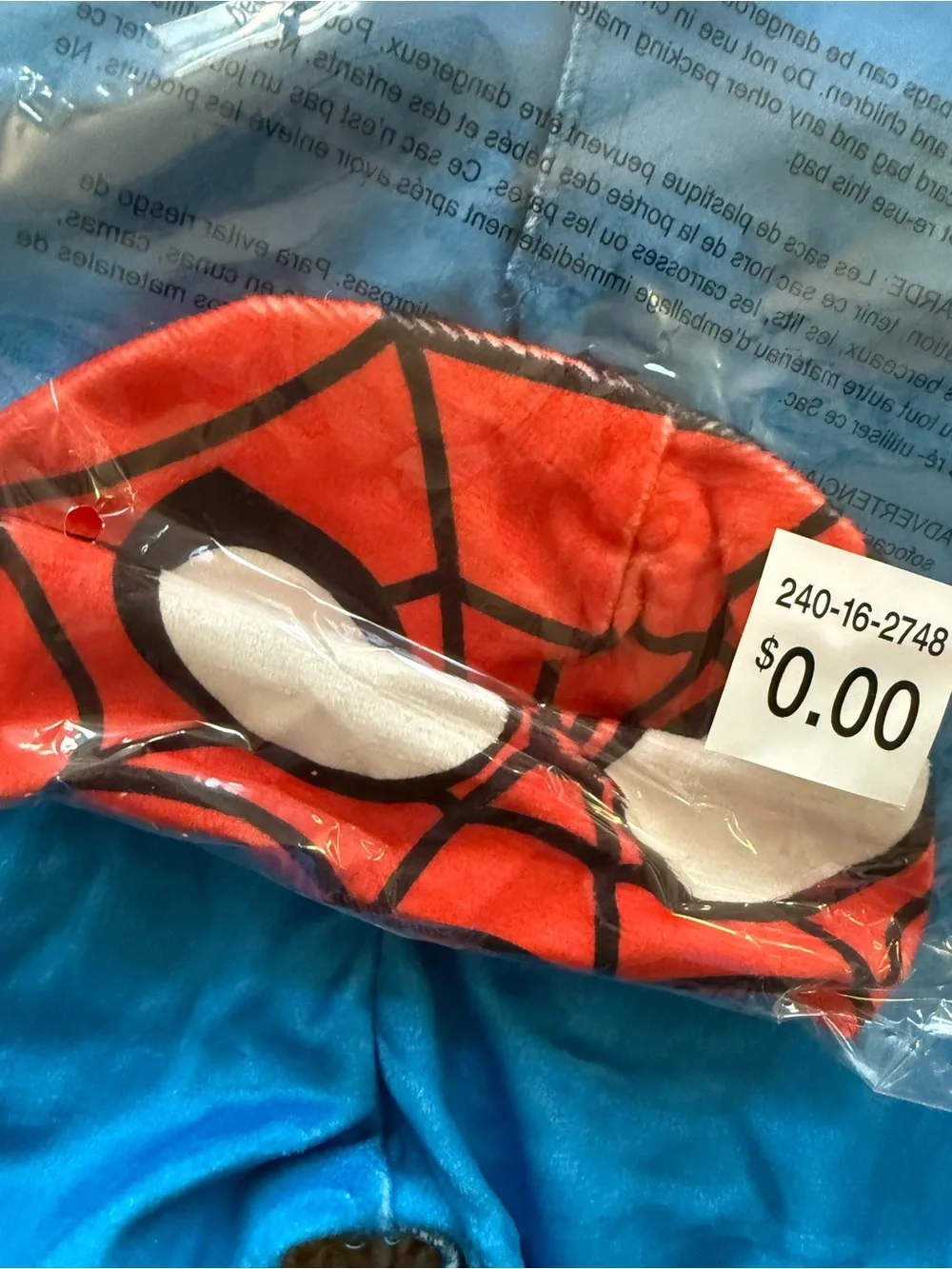 Marvel Spider-Man Blue & Red Infant Jumpsuit Costume w/ beanie 6-12 months nwt - Picture 6 of 7